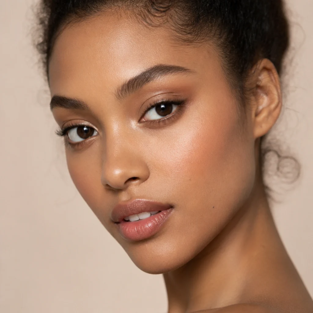 Model with softly diffused shadow creating big rounded foxy eyes with a lifted outer corner