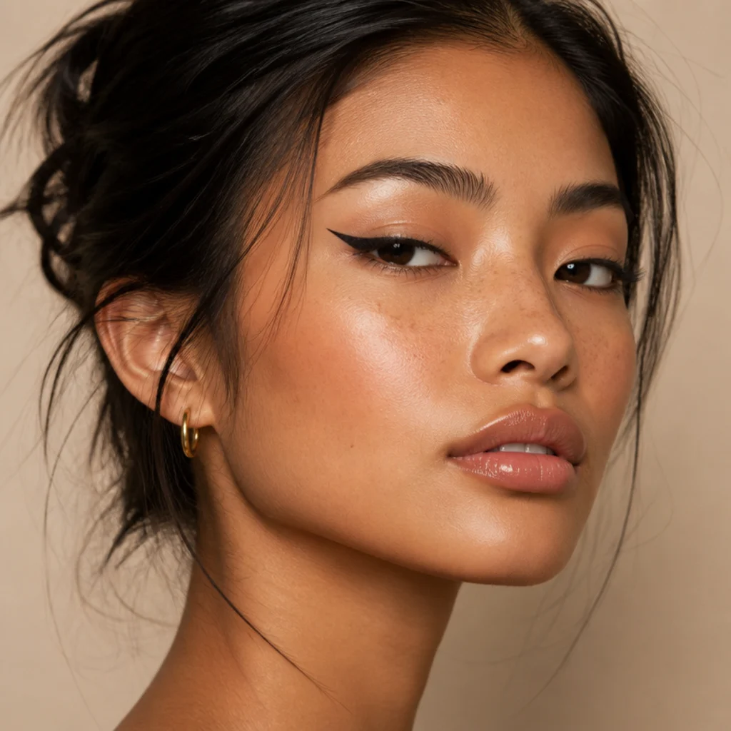 Model with an elongated eye blending downturned siren liner and upturned foxy lift