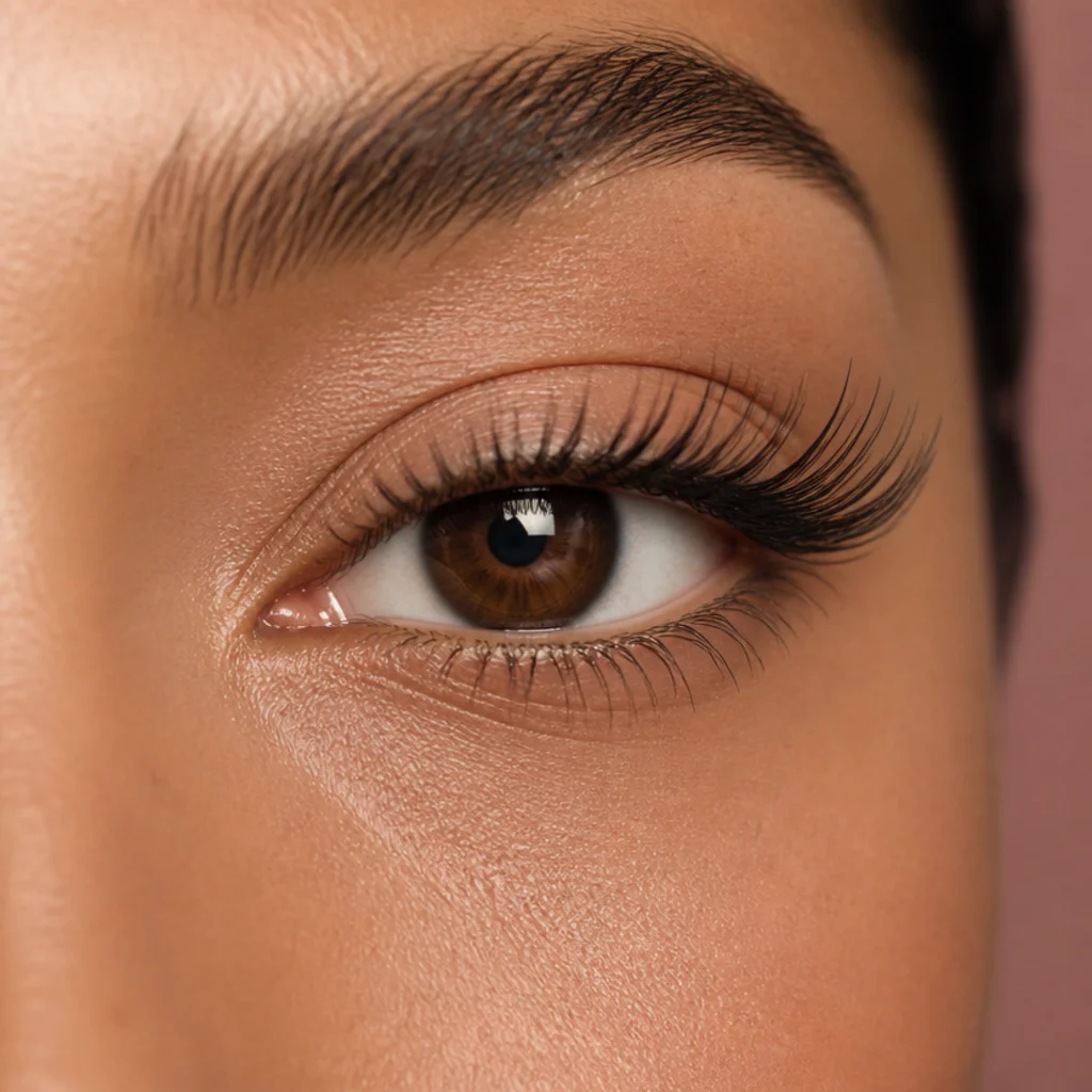 Lash mapping diagram showing curl and length zones distributed across the lash line for different eye shapes