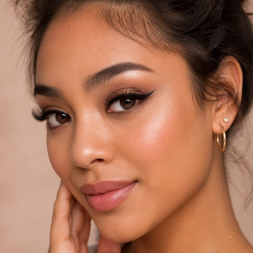 Bold dramatic D-curl lashes with a strong upward sweep and full volume for an evening statement look