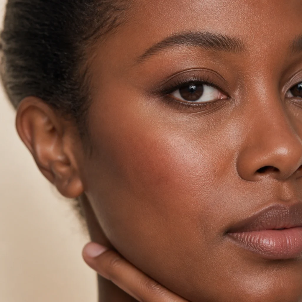 Model with a soft smudged brown kitten flick giving a subtle lifted foxy effect for daytime
