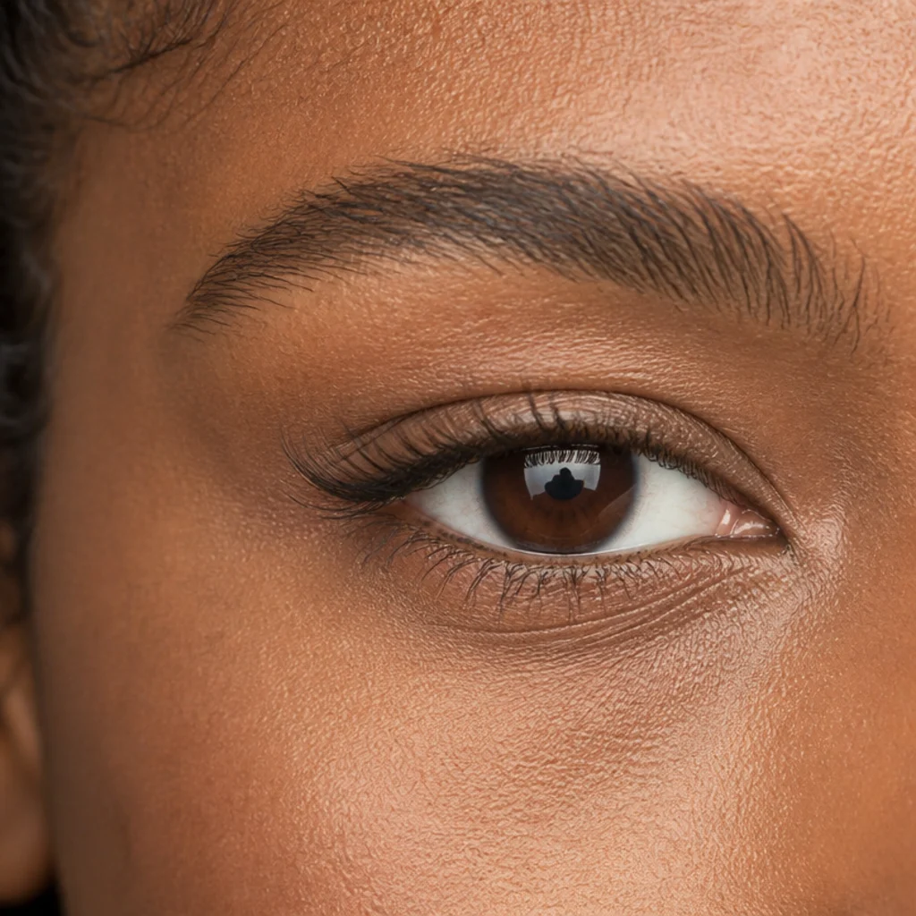 Kitten-eye lash map with gentle outer length delivering a soft, understated cat-eye lift