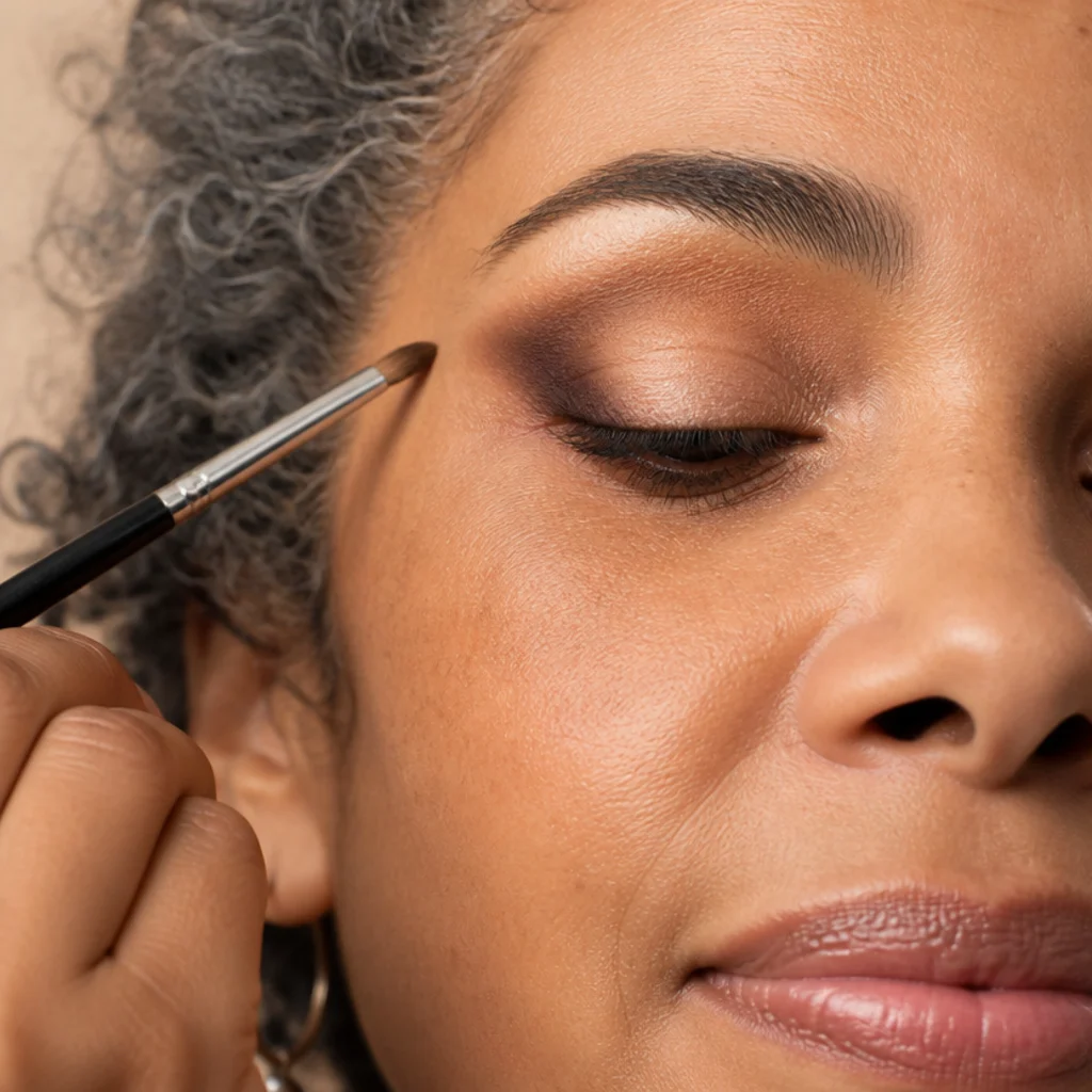 Detail brush deepening the outer V where the crease meets the lash line for extra dimension