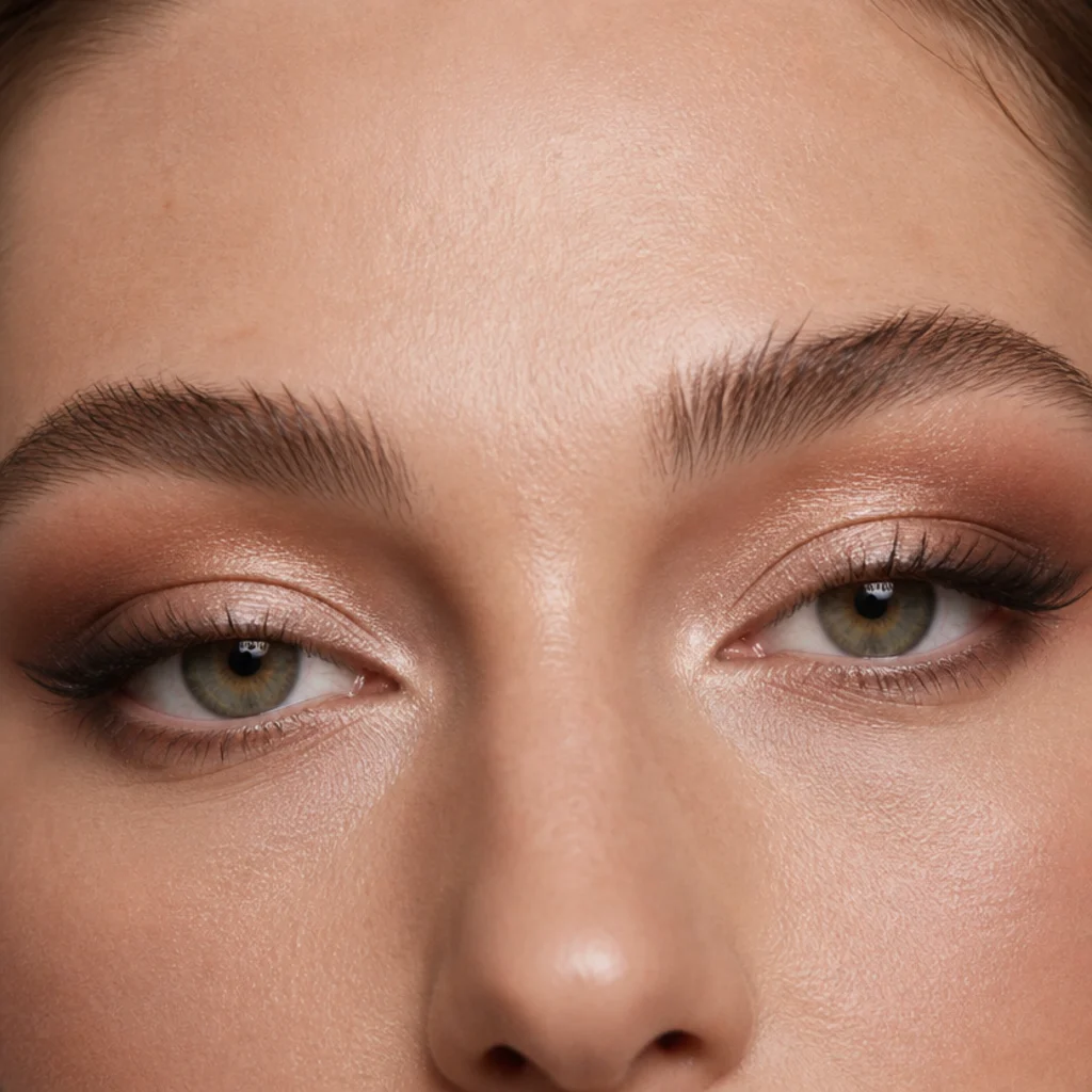 Close-set eyes with bright reflective inner corners and depth plus a wing pulled toward the outer third